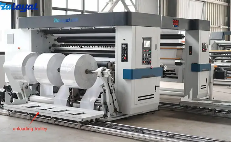 Serie PLUS: Rebobinadora de etiquetas de rollo gigante con descarga automática _